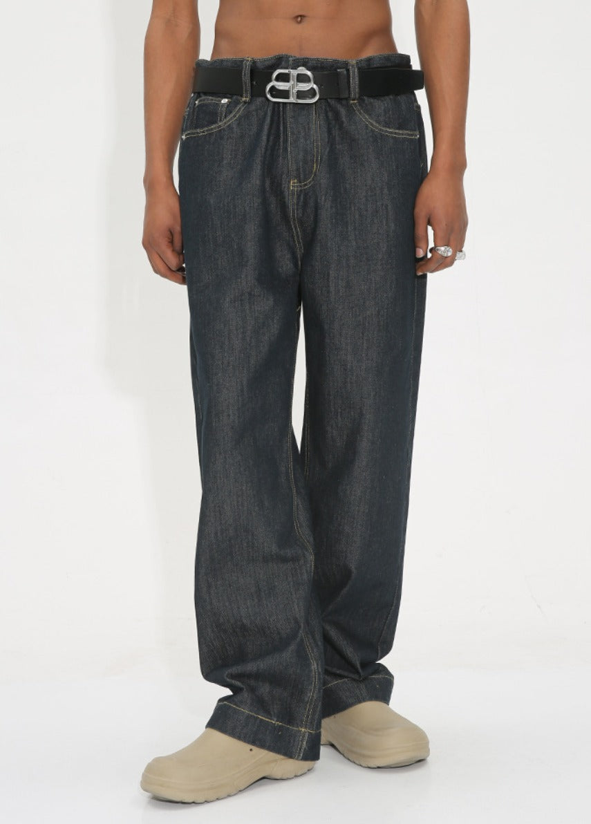 Just Poppin’ By Straight Leg Raw Hem Medium Wash Denim