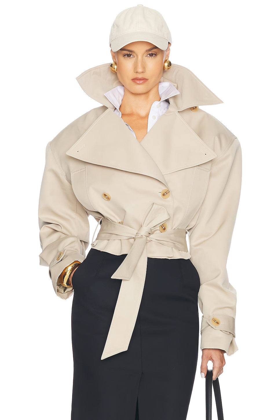 Flambeaux Oversized Cropped Trench – Luvvette