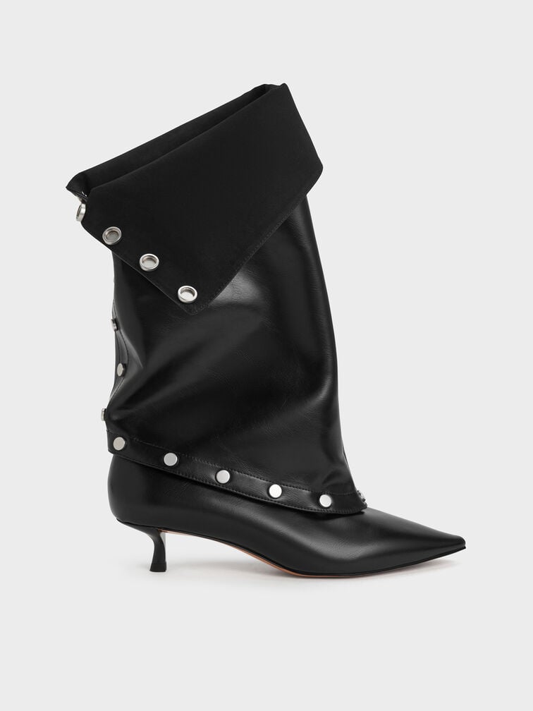 Droptop Convertible Kitten Heel Boots
