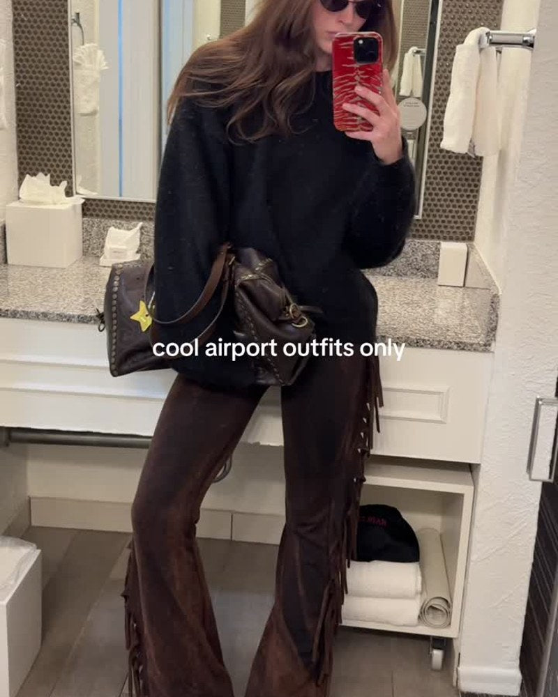 Frange Cotton Pant — Airport day