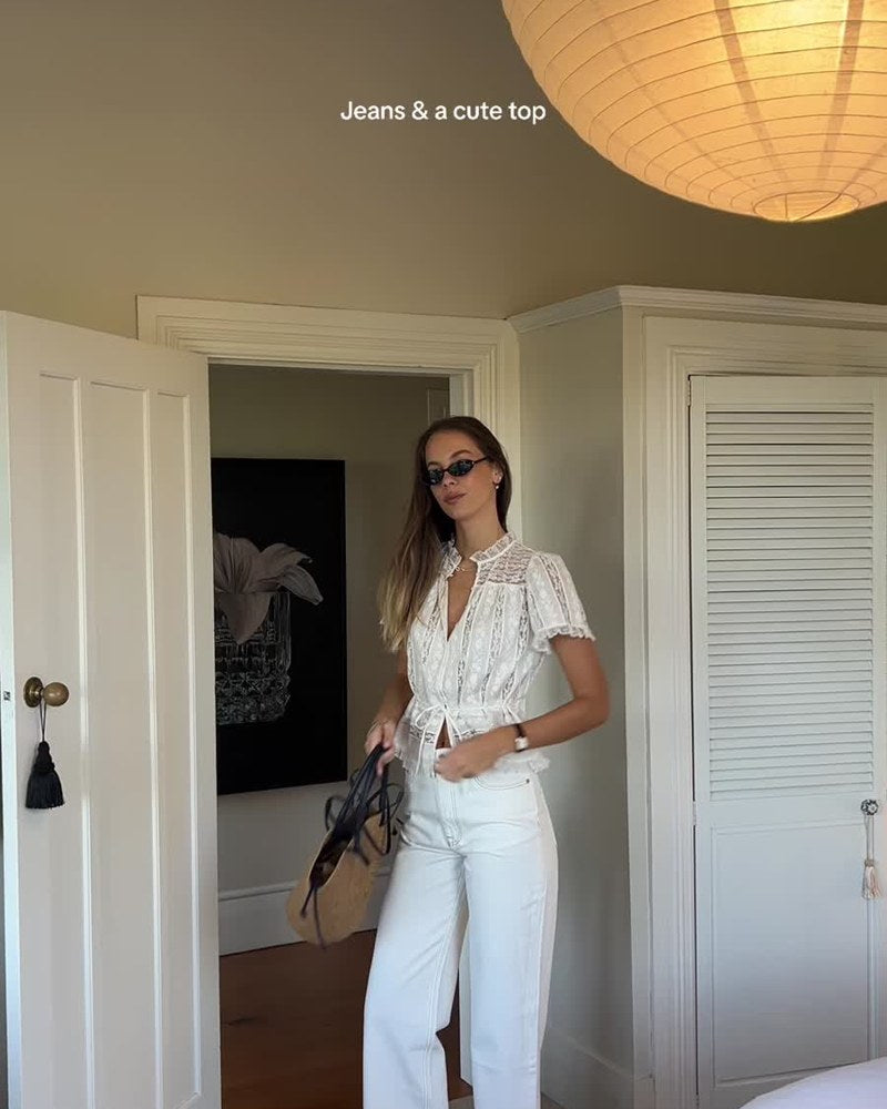 Mirage Lace Shirt — Jeans + a cute top