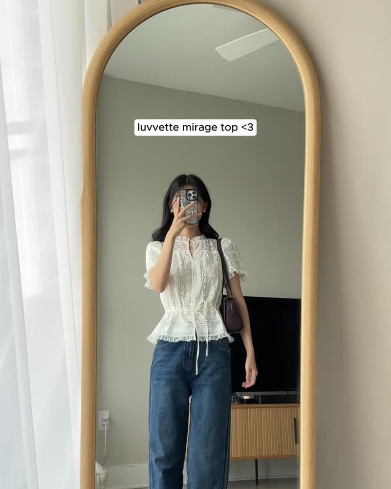 Mirage Lace Shirt — Mirror selfie